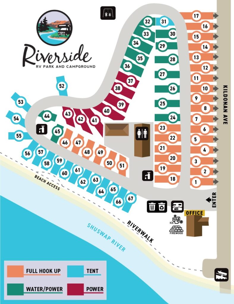Riverside RV Park Map 2024 w Legend